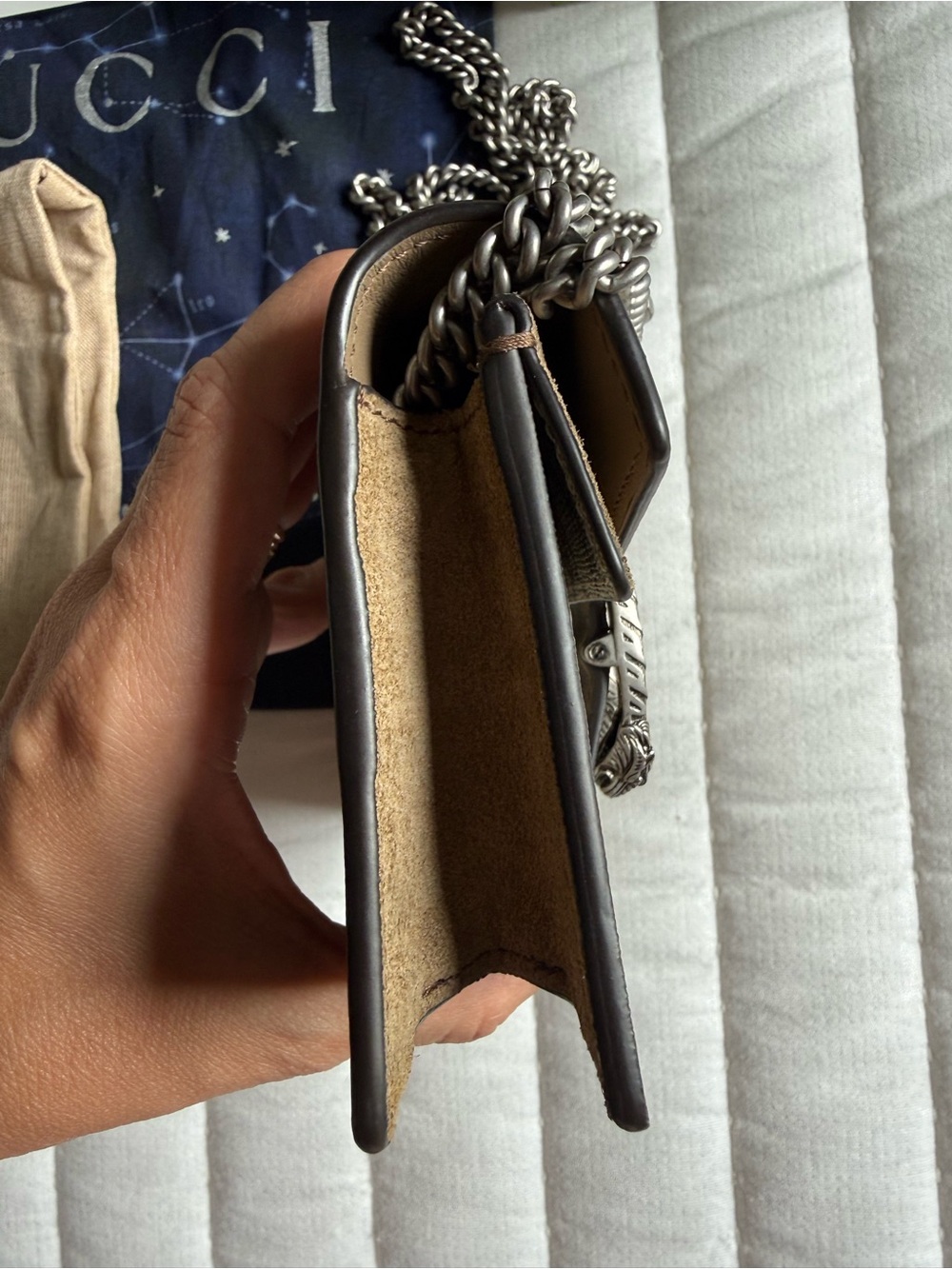 Gucci Beige Monogram Dionysus mini Crossbody with Silver Hardware - Picture 5 of 8